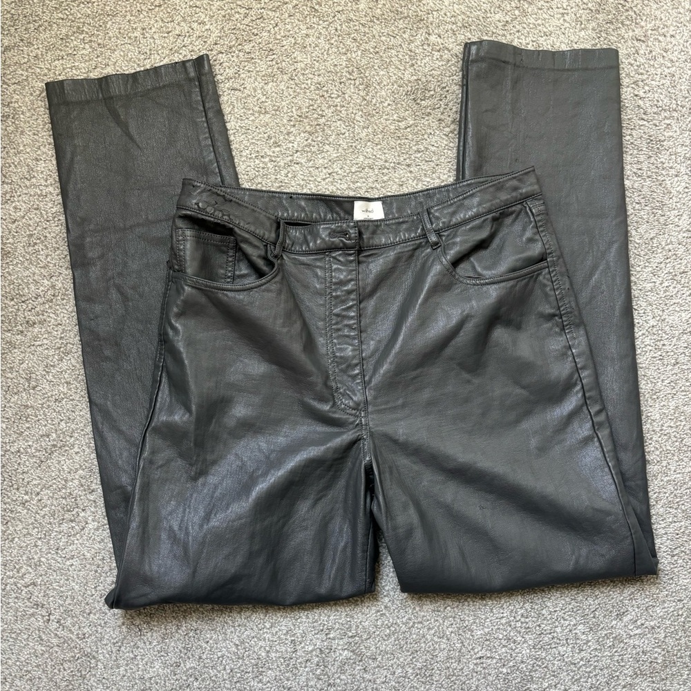 Wilfred gray faux leather pants women’s 14